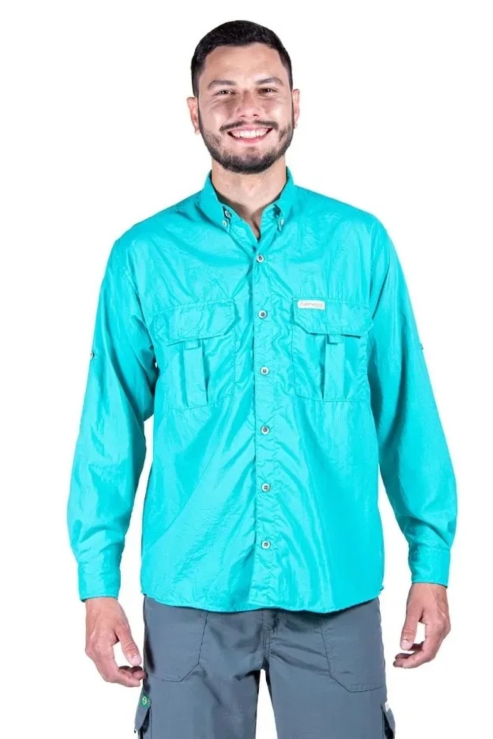 Camisa Adventure Uv50+ Azul Turquesa - Masc